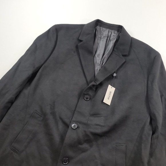 Kenneth Cole Slim-Fit Overcoat Mens 48R 48 Raburn Black Wool-Blend $350 NEW - Picture 5 of 6